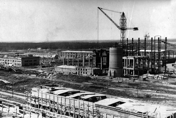 Общий вид строительной площадки будущего КЦБК, 1958 год