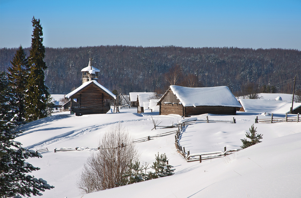 Деревня Зехнова зимой